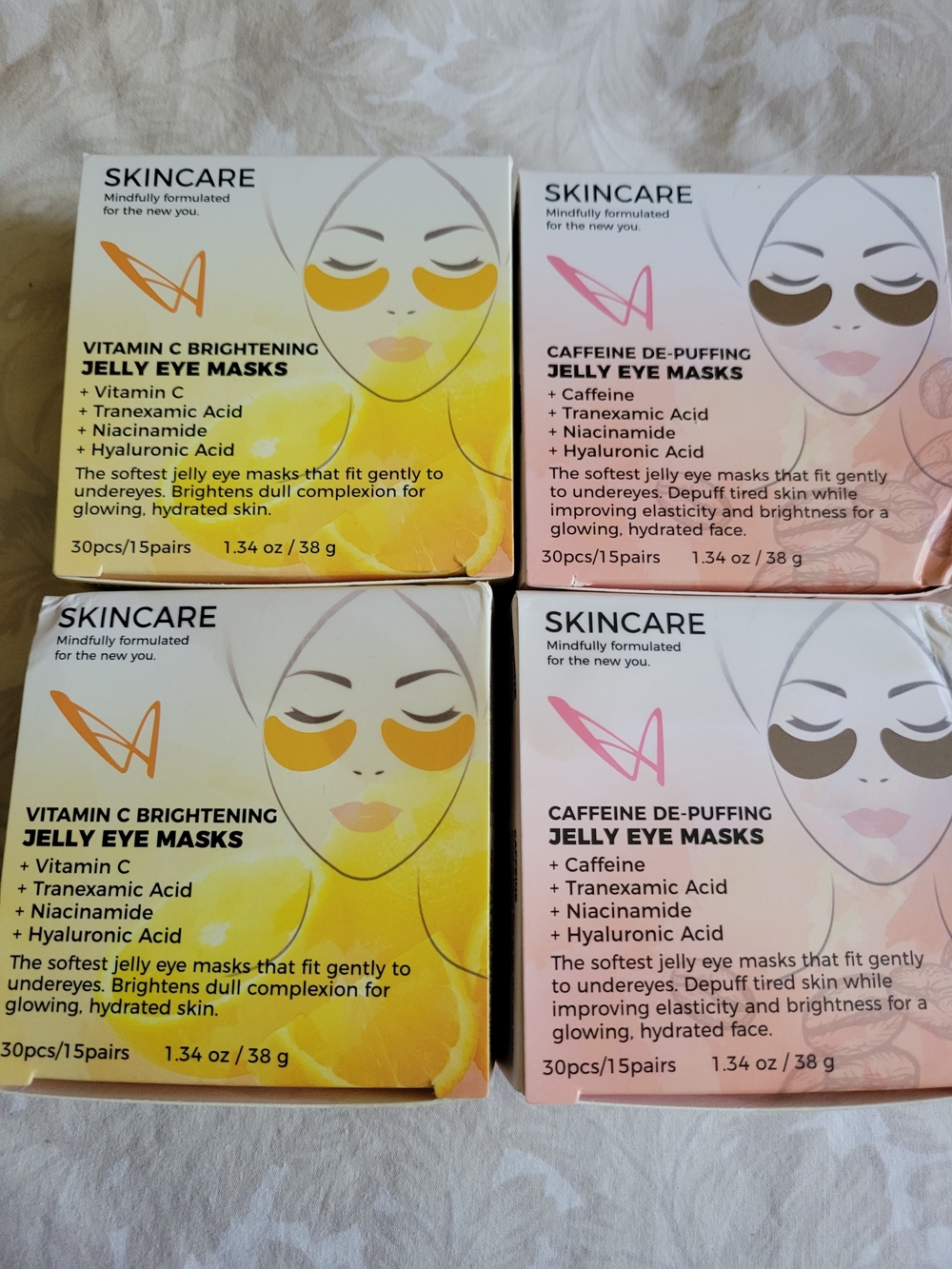 NWT Caffeine De-Puffing & Vitamin C Brightening Jelly Eye Masks Bundle